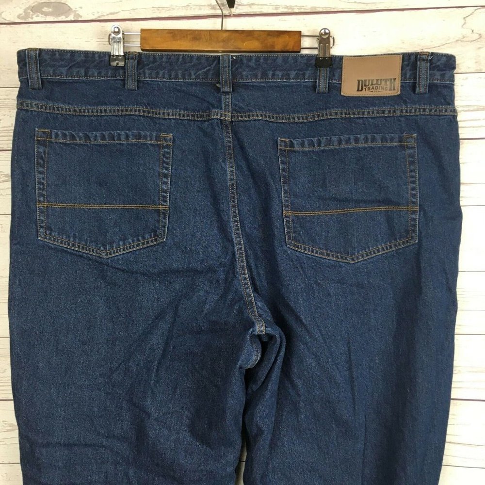Duluth Trading Mens Blue‎ Jeans 48×30 Denim Pants Gusset Husky Work Trades